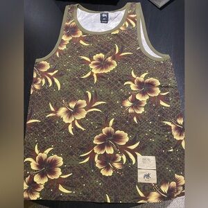 Floral Tank Top - Green and Yellow